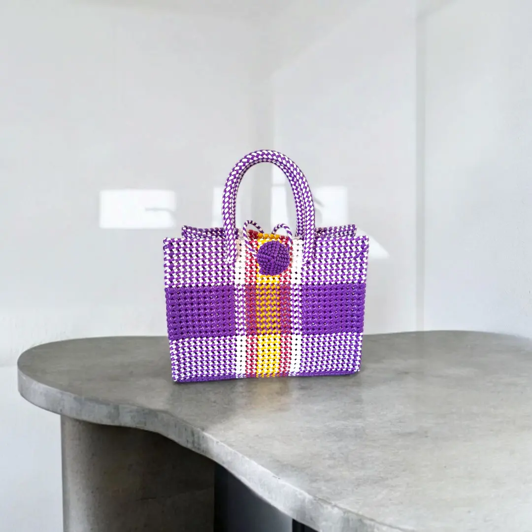 রাঙ্গামাটির বেগুনি টিফিন ক্যারিয়ার ব্যাগ - Ranga Ghor BD হস্তশিল্প