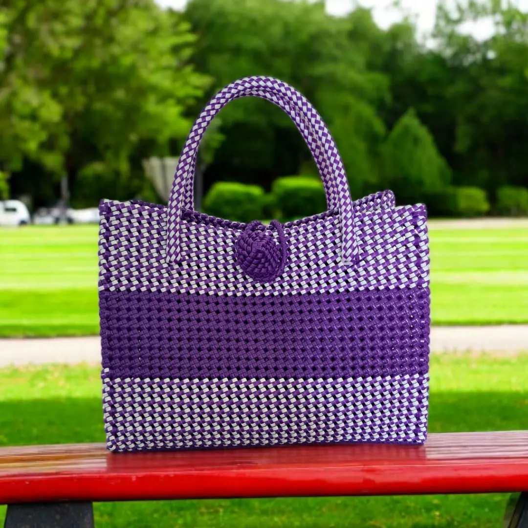 রাঙ্গামাটির বেগুনি টিফিন ক্যারিয়ার ব্যাগ আউটডোর - Ranga Ghor BD হস্তশিল্প