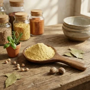 খাঁটি বেসন মিক্স কাঠের চামচে মশলার জার সহ rangaghorbd